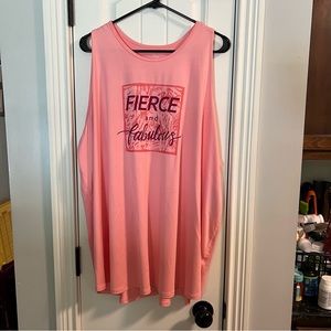 Tek Gear DryTek razer back tank  Fierce and Fabulous on front size 3X. NWT
